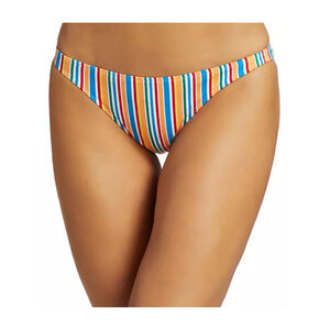 Onia Ashley Striped Bikini Bottoms Size M Multicolor Low Rise Swimwear Luxe